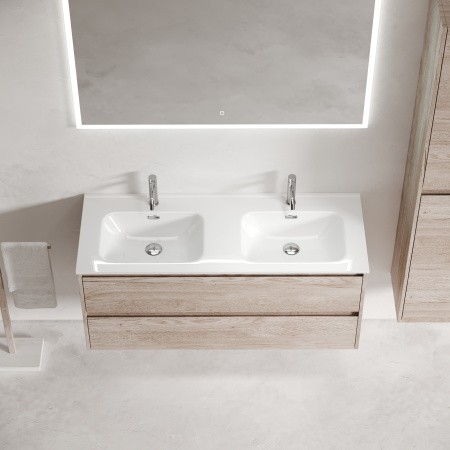 Тумба под раковину Sancos Libra LB120-2EG 119х45х50 подвесная цвет дуб галифакс натуральный